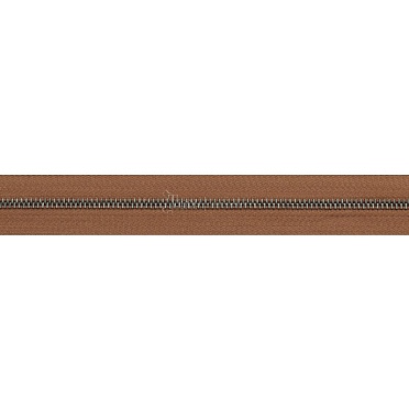 Молния № 3 метал. зуб, цвет коричневый/черный никель, 1 метр