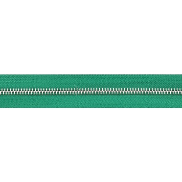 Молния № 5 метал. зуб, цвет зеленый/никель, 1 метр