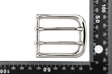 Пряжка 40 мм с двумя шпеньками, цвет никель №02