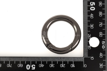 Карабин-кольцо 25 мм, цвет черный никель, 4шт