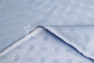 Ткань подкладочная, цвет нежно-голубой с рисунком, погонный метр