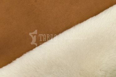 УГГИ дабл-фэйс обувной, велюр, высота ворса 1.6 - 2.0 см, цвет коричневый-белый